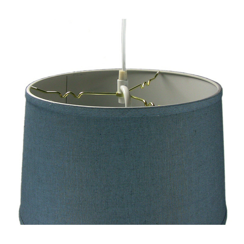 2 - Light Drum Chandelier, 10" H x 16" W x 14" D, Slate Blue