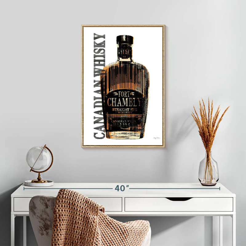 Whisky canadien, Cadre flottant en bois naturel, 17 po x 25 po