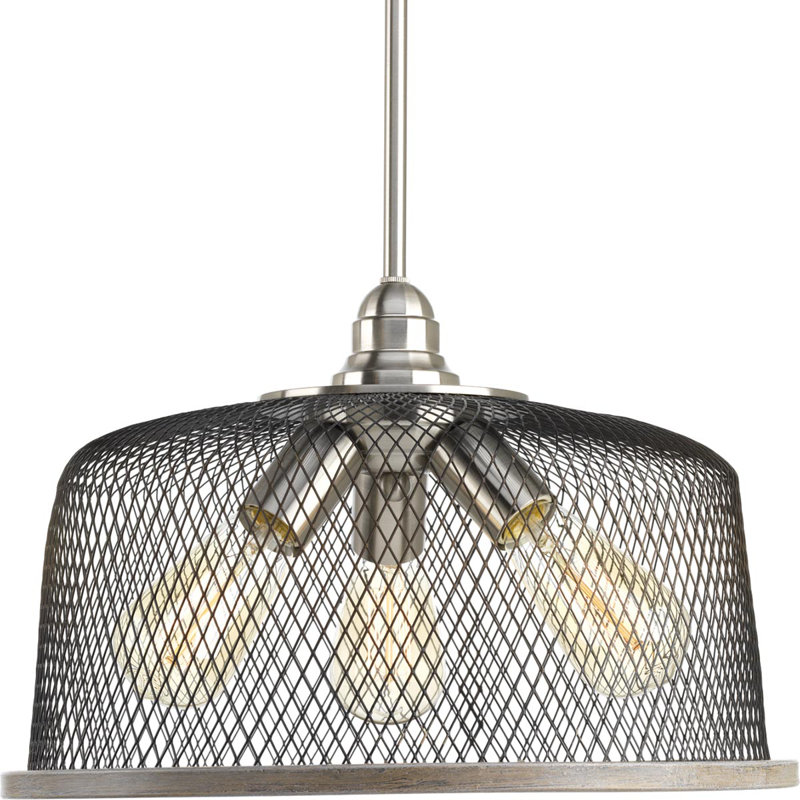 Kriner 3 - Light Unique/Statement Pendant, Brushed Nickel
