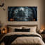 Art mural sur toile Spooky Gothic Mansion Under Full Moon-732830494