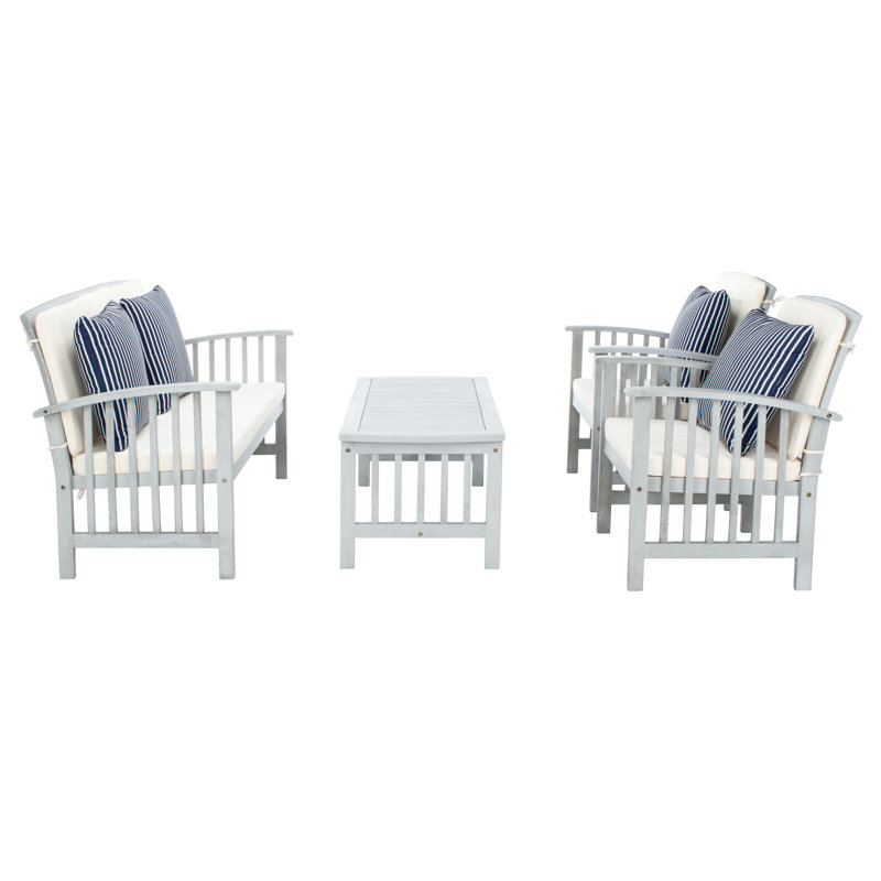 Kuhn 4 - Person Patio Conversation Set with Cushions, Gray