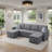 6 - Piece Upholstered Pullout Sofabed With Storage