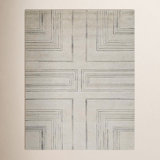 Symmetria Rug: Naturalist Hand Tufted Rug in Ivory/Light Gray