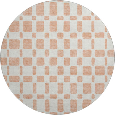 Premium Machine Washable Prisco Peach Rug