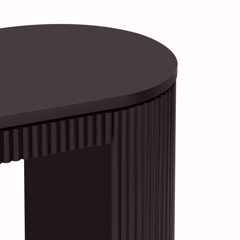 Console incurvée à rayures verticales uniques, Noir