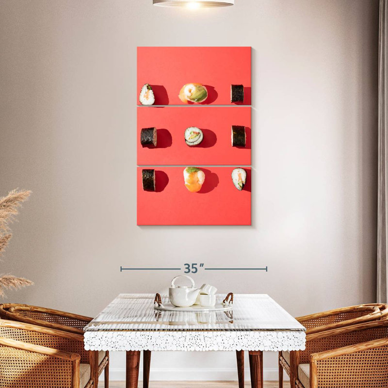 Yarlin Sushi On Coral, 45" H x 28" W
