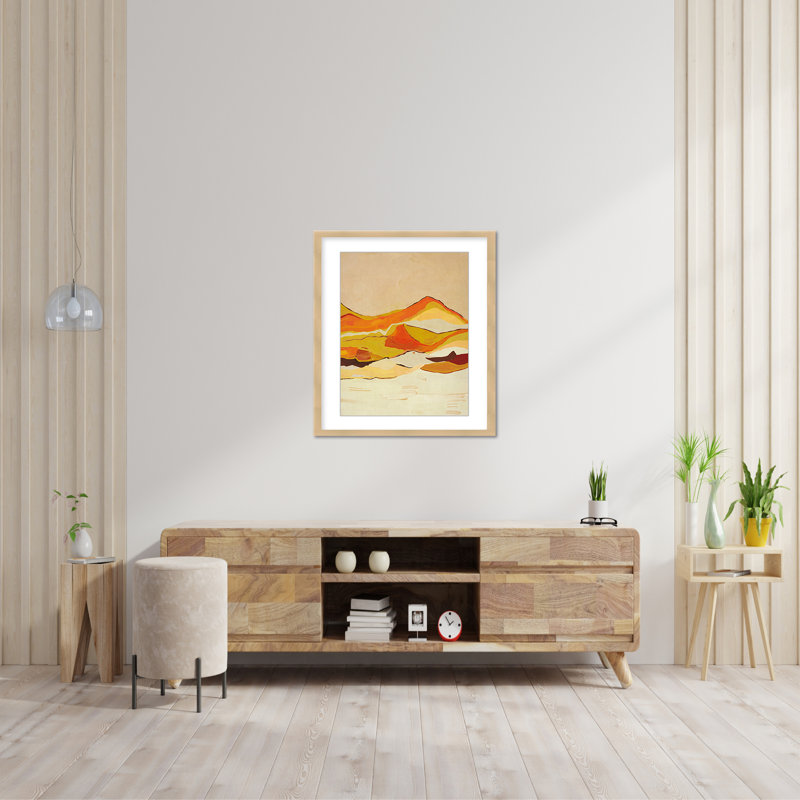 Nature Inspired Dawn's Horizon Trptych, 16" H x 16" W, Framed Matted Print, Beige