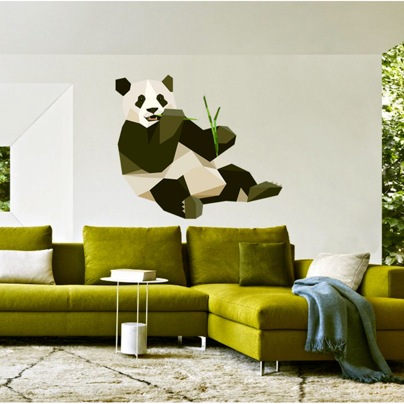 Adhésif décoratif panda Polygonal, H 46 po x l 55 po
