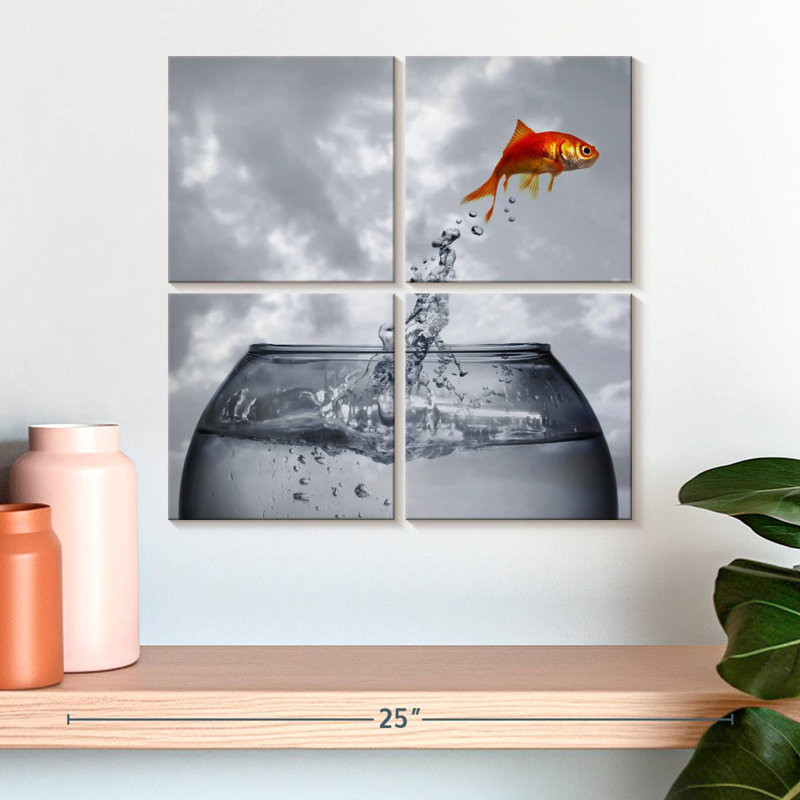 Brampt Goldfish Out Of Fishbowl, 18" H x 18" W