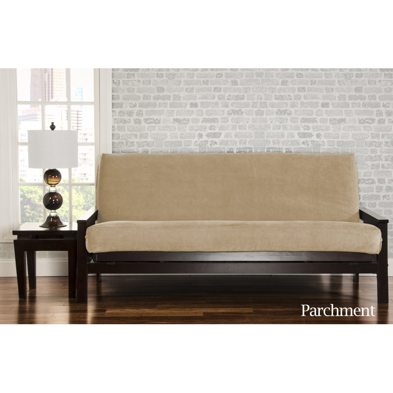 Leupp Polyester Box Cushion Futon Slipcover, Parchment, Full