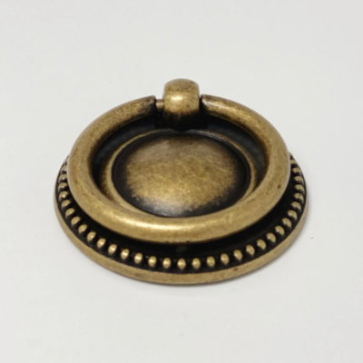 Antique Brass Medium "Dots" Ring Pull Cabinet Hardware
