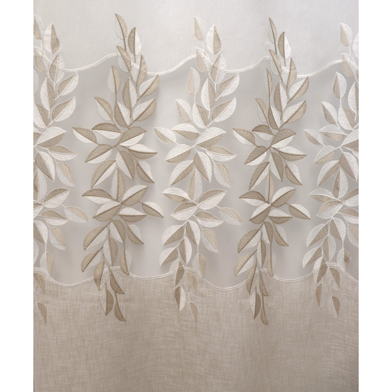 Panneau d'anneaux transparents brodés - blanc / argent, L 54 po x L 95 po