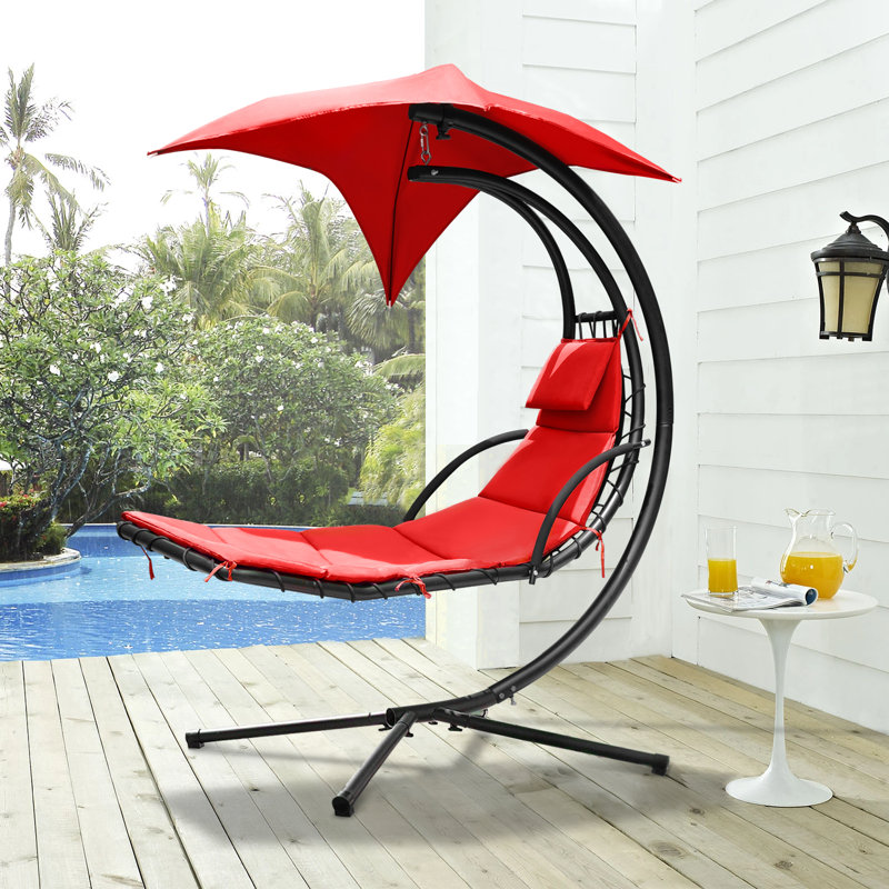 Chaise longue avec support Esme, Rouge