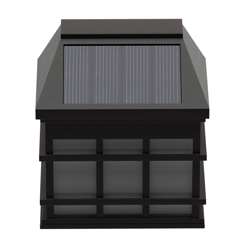 Black Square LED Solar Wall Mount Lights, 6-Pack