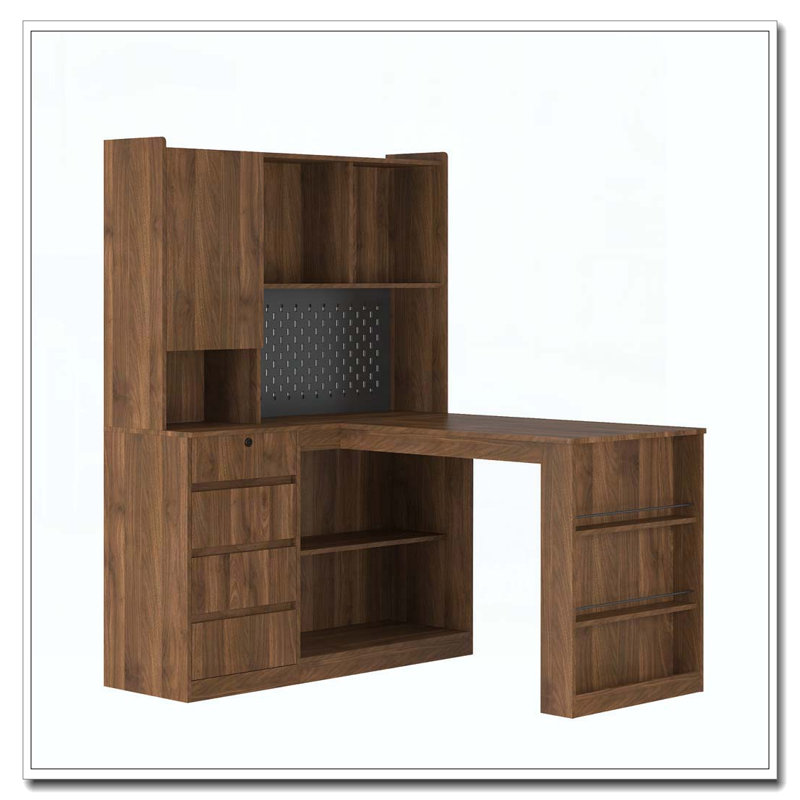 L Shaped Desk, Wood3