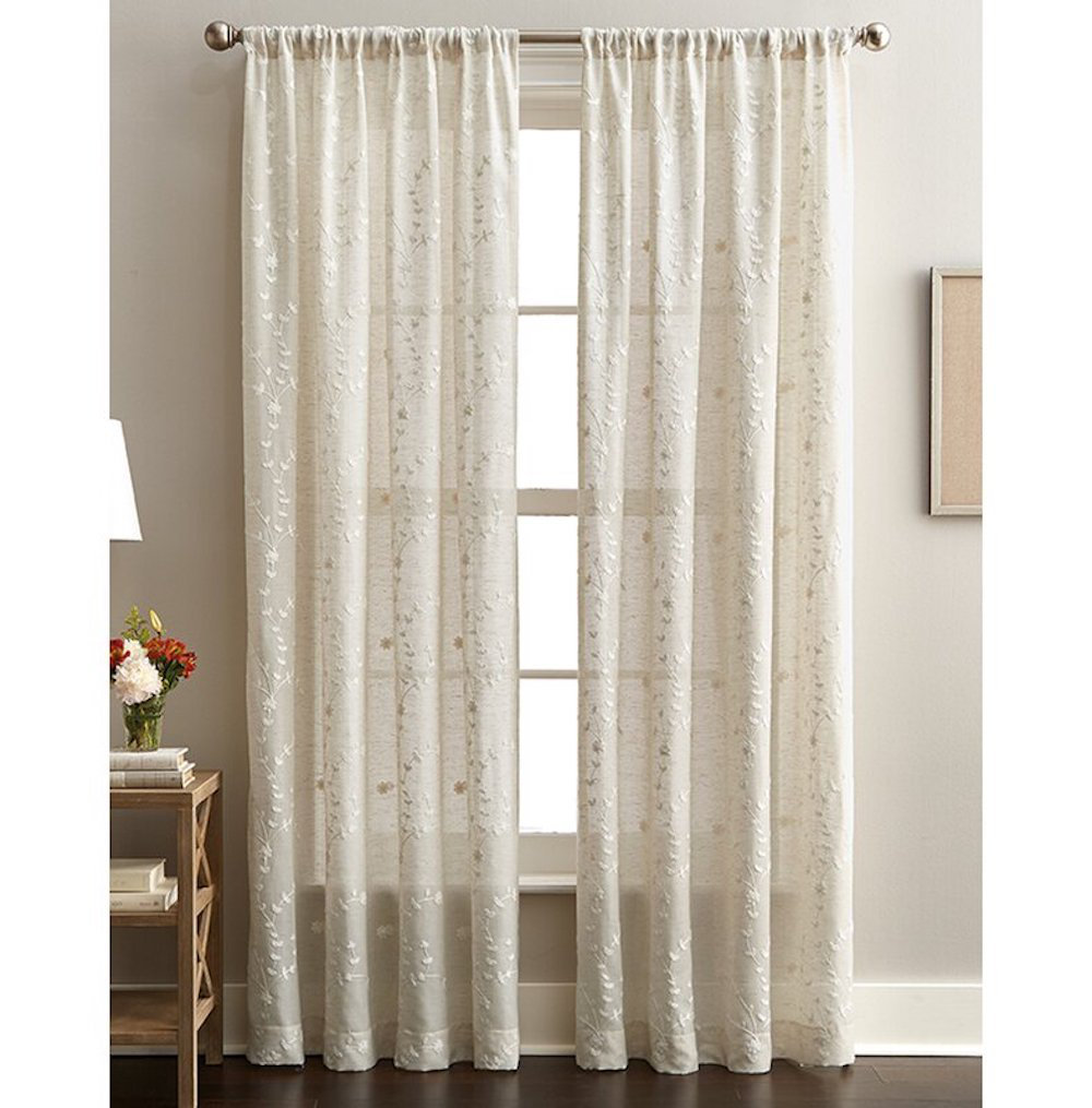 Floral Sheer Rod Pocket Single Curtain Panel Winston Porter Curtain