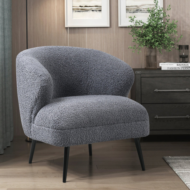 Luxury Living Room Furniture 1pc Accent Chair Upholstery, High-Density Foam Seat Cushions, Dark Gray Fabric
