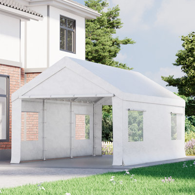 Car Canopy Portable Garage, Heavy Duty Car Port With Roll-up Ventilated Windows , Uv Resistant Waterproof All-season Tarp For Car, Boat And Emergency Shelter