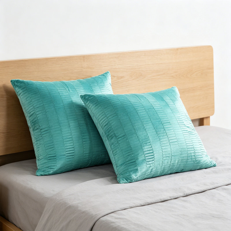 Velvet Pleated Euro Pillow Cover, North Sea