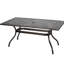 Table de terrasse rectangulaire en aluminium moulé - Modèle floral captivant avec parasol et support assorti.