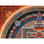 Art de mandala tibétain Kalachakra Time Wheel - Très grand Thangka bouddhiste peint à la main avec des accents en or 24 carats, authentique décoration murale de méditation à géométrie sacrée 35,4 po x 35,4 po