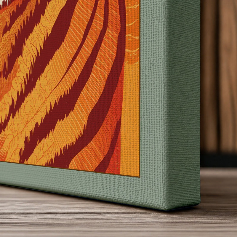 Tiger's Gaze Modern - Wrapped Canvas, 18x12 - 45.7 x 30.5 cm, Sage Border