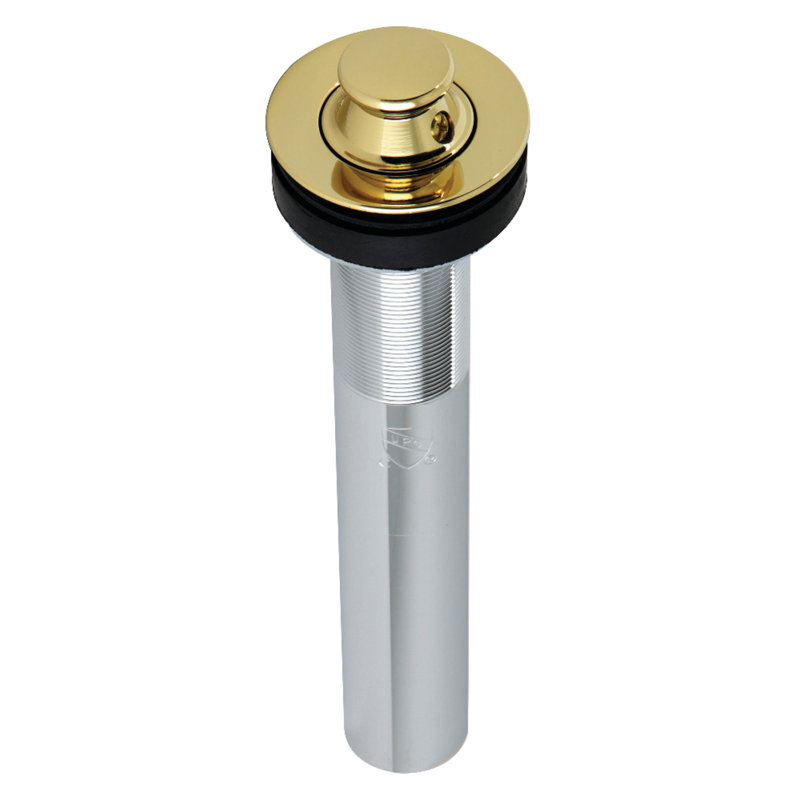 Kingston Brass Trimscape Brass Lift and Turn Bathroom Sink Drain without Overflow, 17 Gauge, Polished Brass