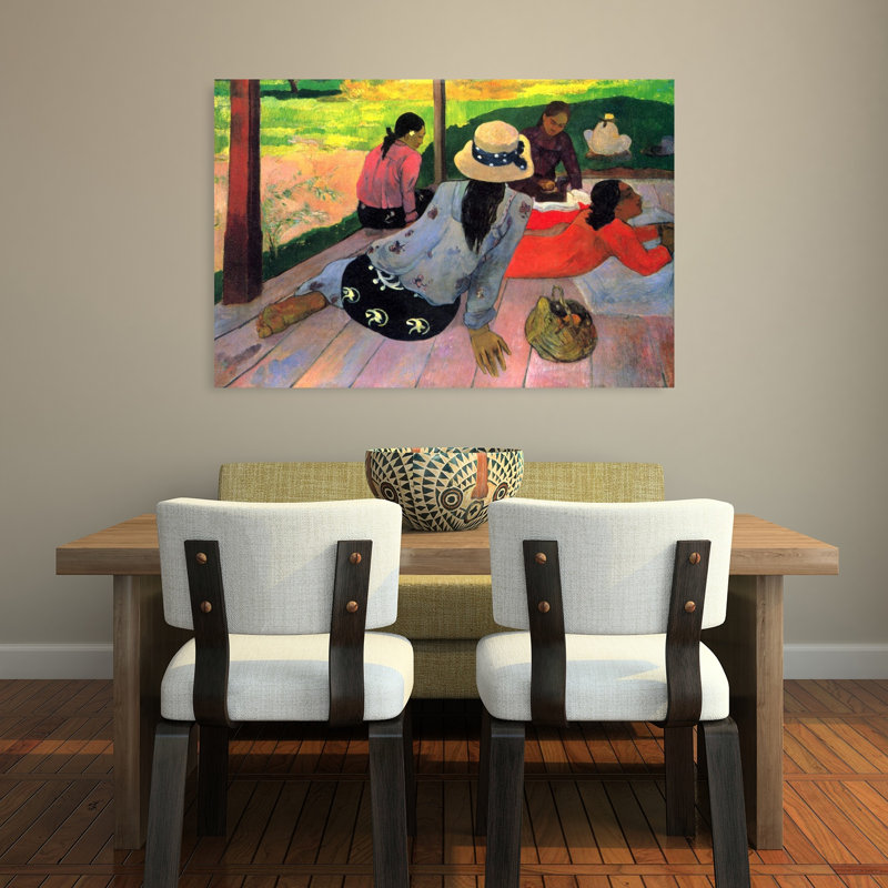 The Siesta Classic Colorful Abstract Landscape Summer Wall Art Print by Paul Gauguin - Wrapped Canvas Print