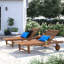 Ensemble de chaise longue inclinable en teck avec table Alshain