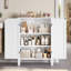 Armoire de salle de bain autoportante blanche H 31,5 po avec tablette réglable Olender