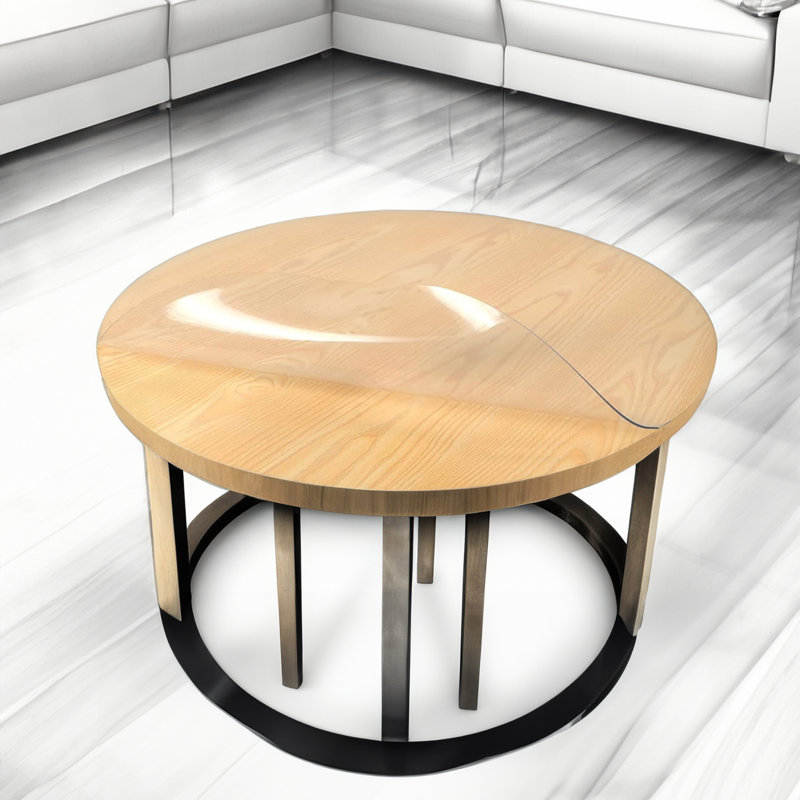 Round Clear Dining Coffee Table Mat Protector, 120cm L