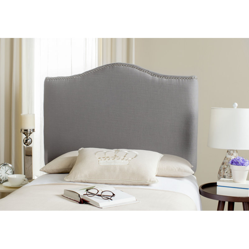 Laken Upholstered Headboard, Twin, Arctic Grey Polyester Blend, Silver