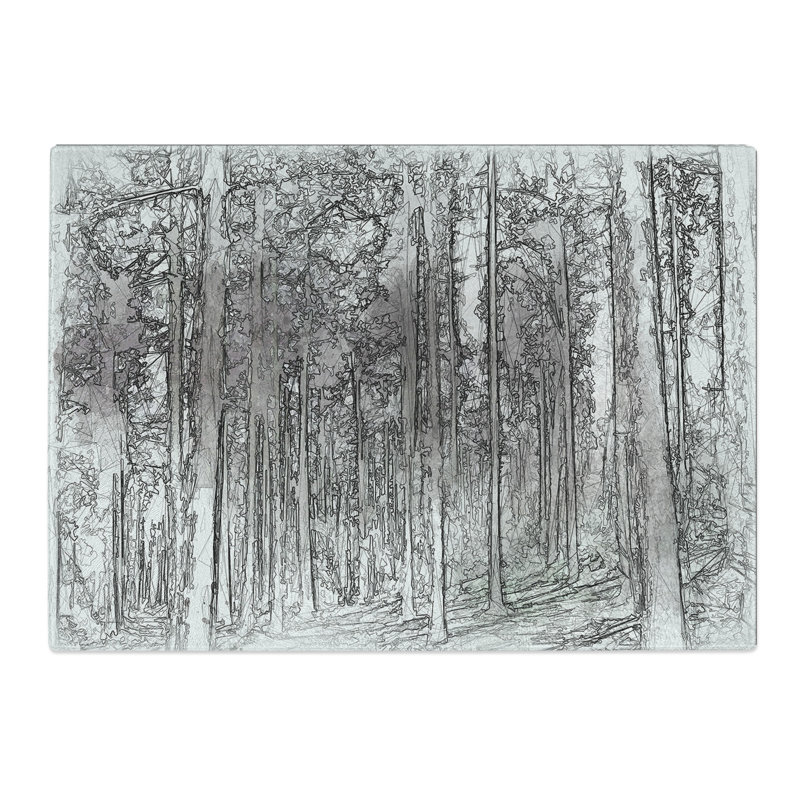 Tempered Glass Pretty Forest Chopping Board, 28.5 cm x 39 cm