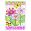 Drapeau de jardin à 2 côtés fleur welcome