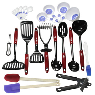 Chef Craft Select Nylon Kitchen Tool and Gadget 23 Piece Set Red