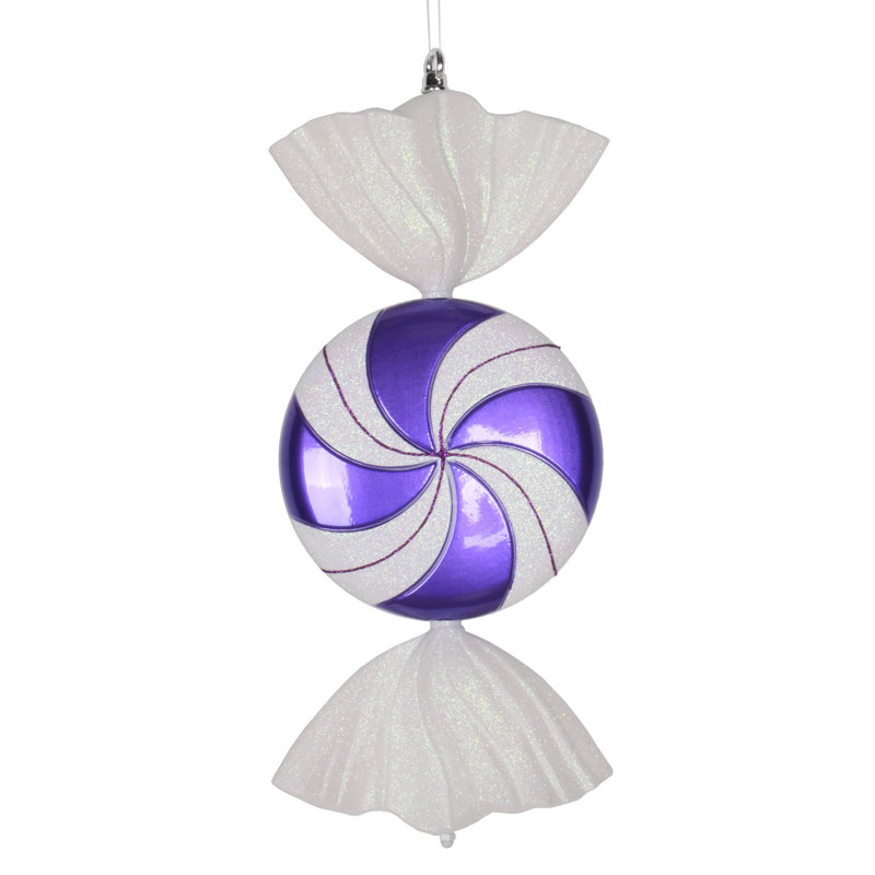 Ornement 18,5 po, Mauve / Blanc