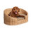 Lit pour chien en rotin Curvy tissé à la main avec coussin lavable à la machine