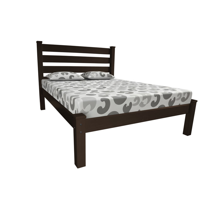 Dark Brown Solid Wood Full Bed Frame