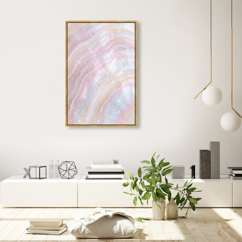 Blush Seashell Canvas Nautical & Beach Print by Oliver Gal, Black Frame, 10 x 15, 37"H x 25"W, Gold Floater Frame