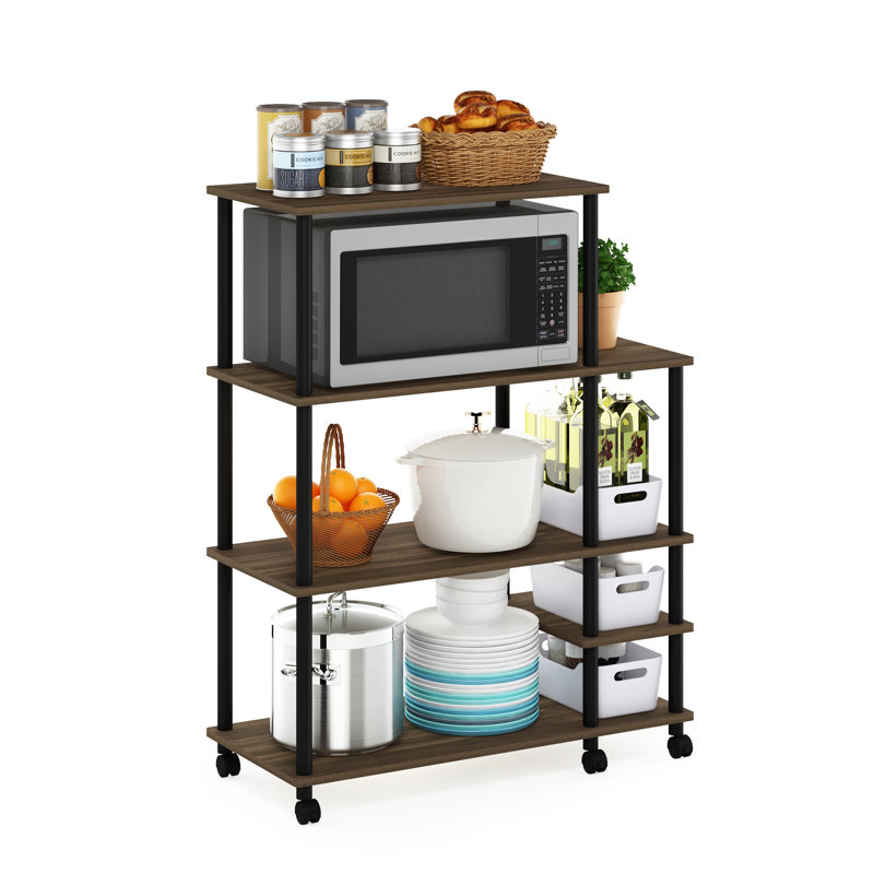 Debbi Wood Kitchen Cart, Columbia Walnut/Black