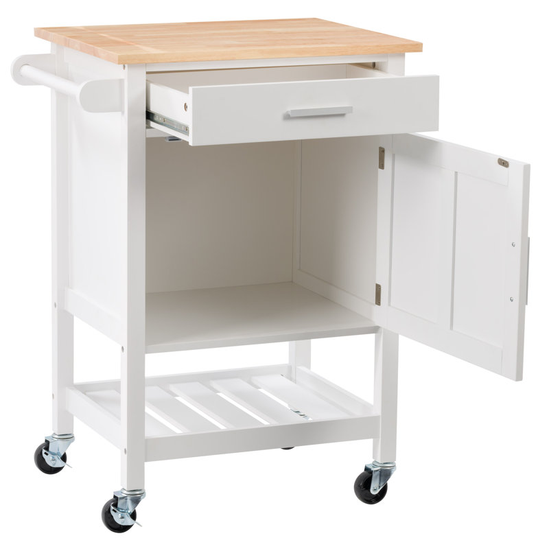 Chariot de cuisine et roues verrouillables Ava, Blanc