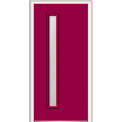1-Lite Spotlight Fiberglass Painted Prehung Front Entry Door