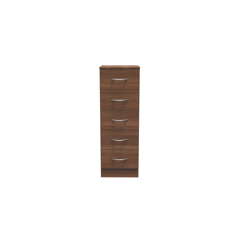 Tabatha 39.5cm W 5 - Drawer Chest of Drawers, Walnut