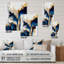 Géode abstraite dorée et bleue forme de marbre III - Art mural abstrait en marbre acrylique-433467989