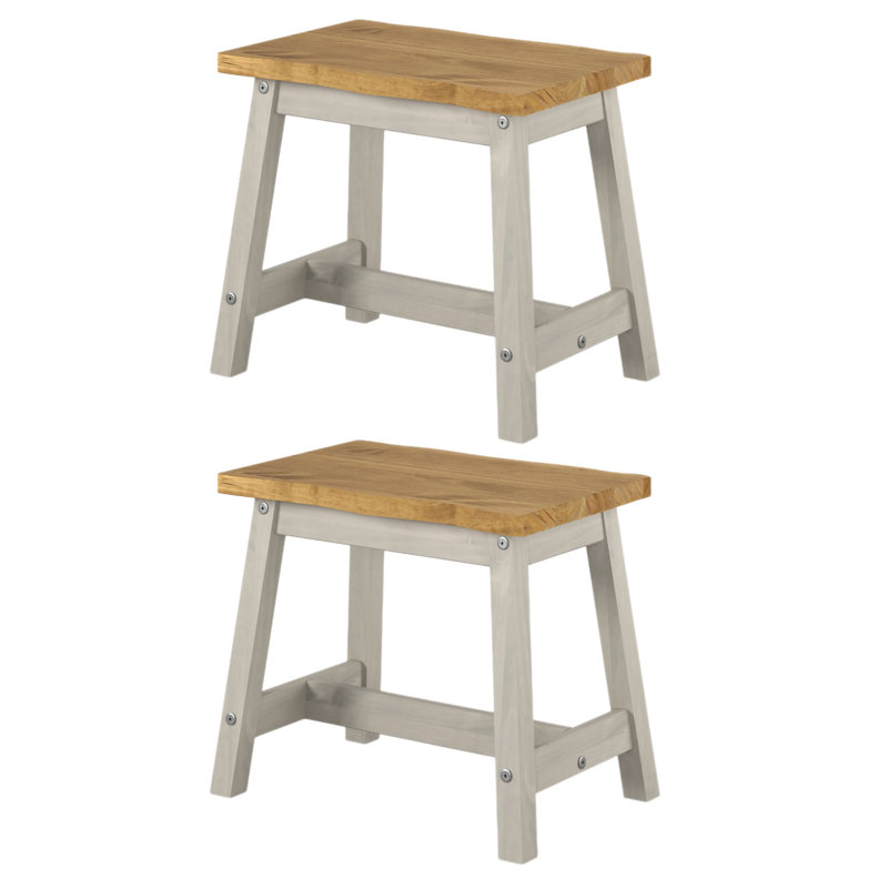 Staton Solid Wood Bench, 45.50 x 52.50 x 31.50cm, Grey
