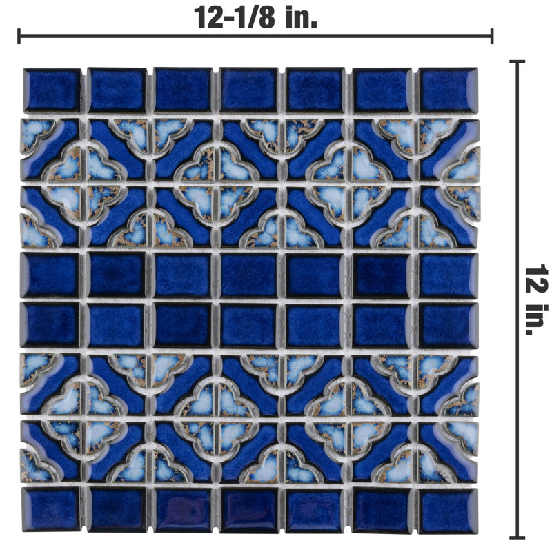 Tower 12'' x 12.5'' Porcelain Mosaic Wall & Floor Tile