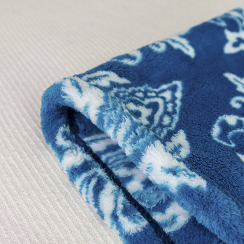 Ocean Depths Blue Green Teal Flannel Velvet Throw Blanket