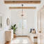 Lustre géométrique à 4 lumières de style bougie avec détails en bois Aziz-1064661663-943889788