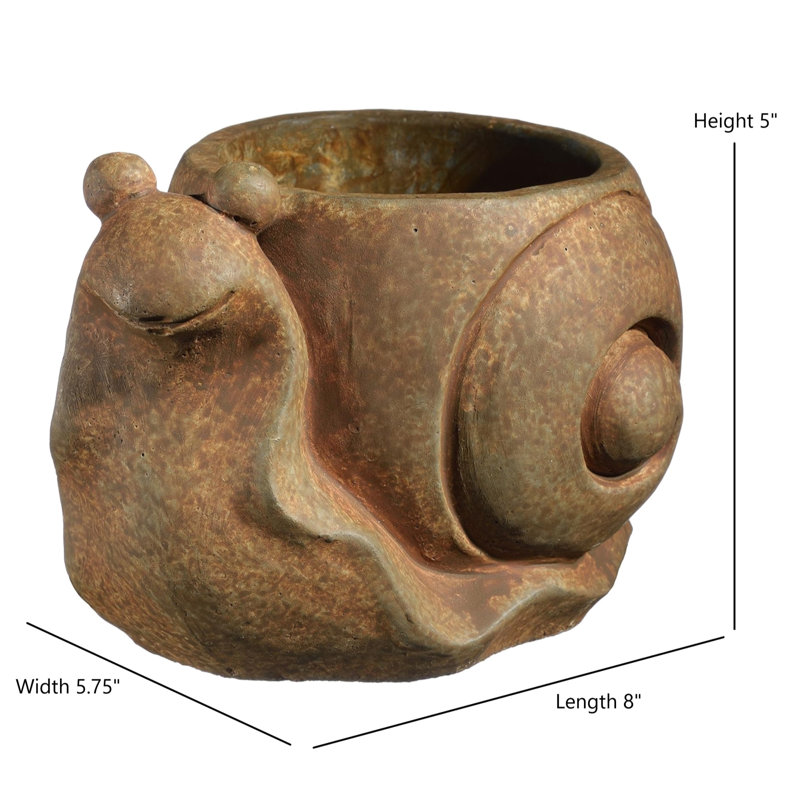 Derwin Statue Planter, 4.25" H x 6" W x 8" D, Rust