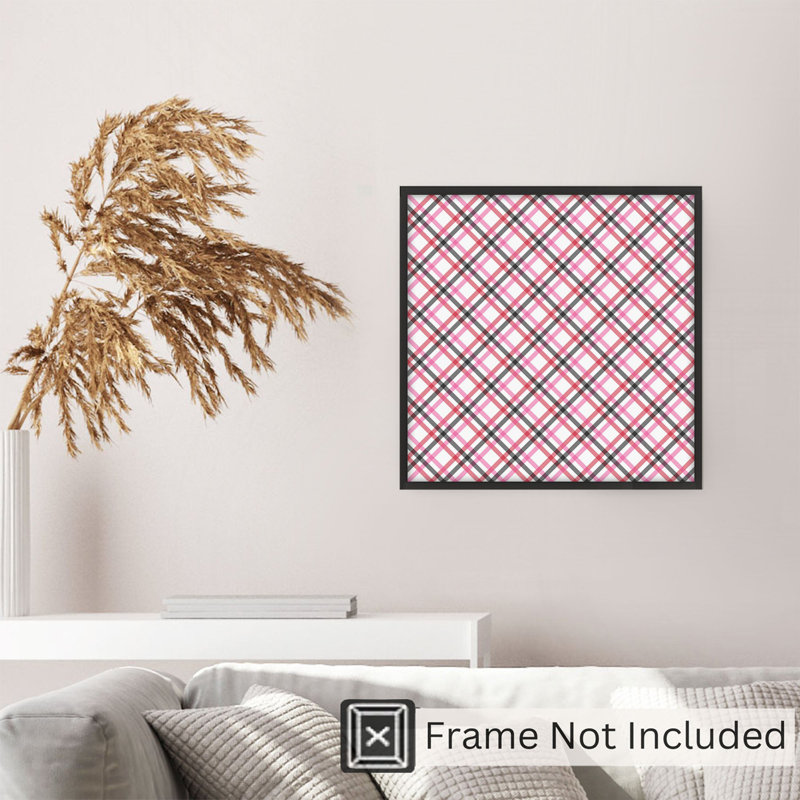 Abstract Pink Plaid Pattern Modern Unframed Art Print